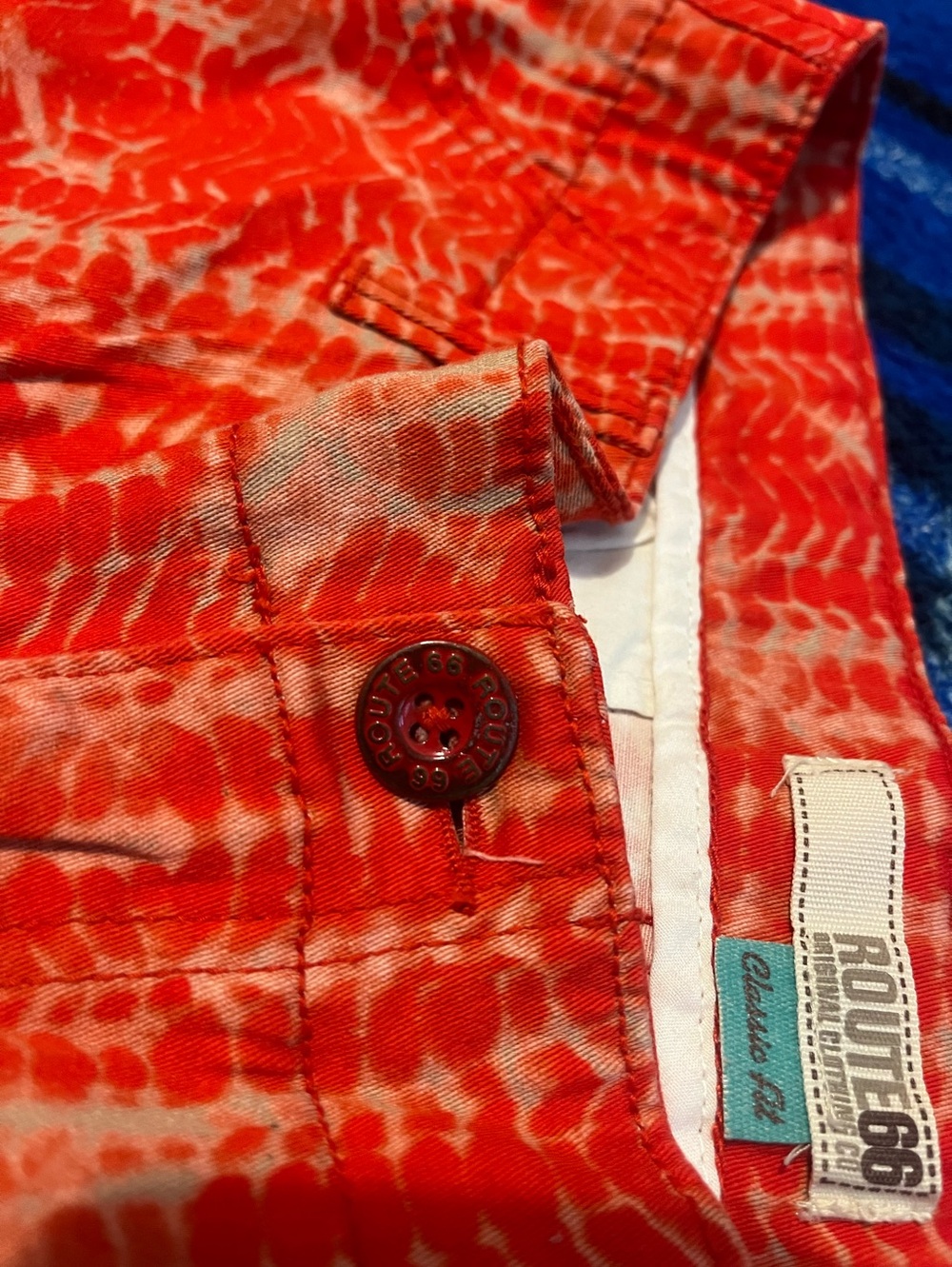 Route 66 Orange Tie-Dye Women’s Cargo Shorts - Picture 4 of 11